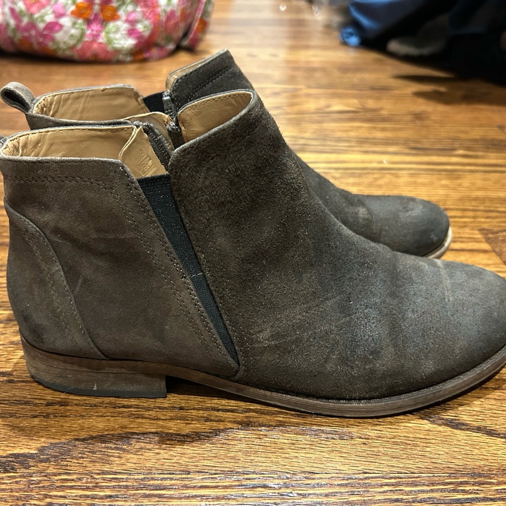 Franco Sarto Dark Brown Suede Ankle Boots